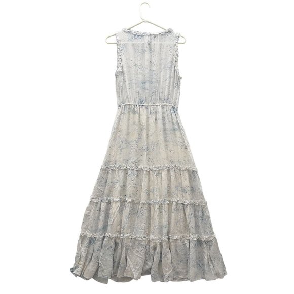 NEW BB DAKOTA X STEVE MADDEN Crystal Clear Print Tiered Midi Dress Small 0036 - Picture 3 of 11
